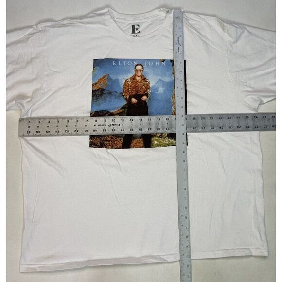 Elton John Graphic T-shirt Men XXL White Short Sleeve Music - Picture 6 of 6